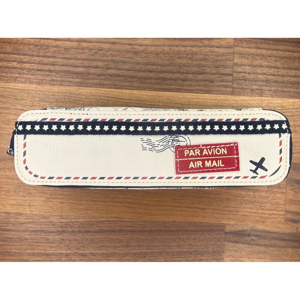 Miamica Travel Air Mail Pill Case Organizer Red White Blue